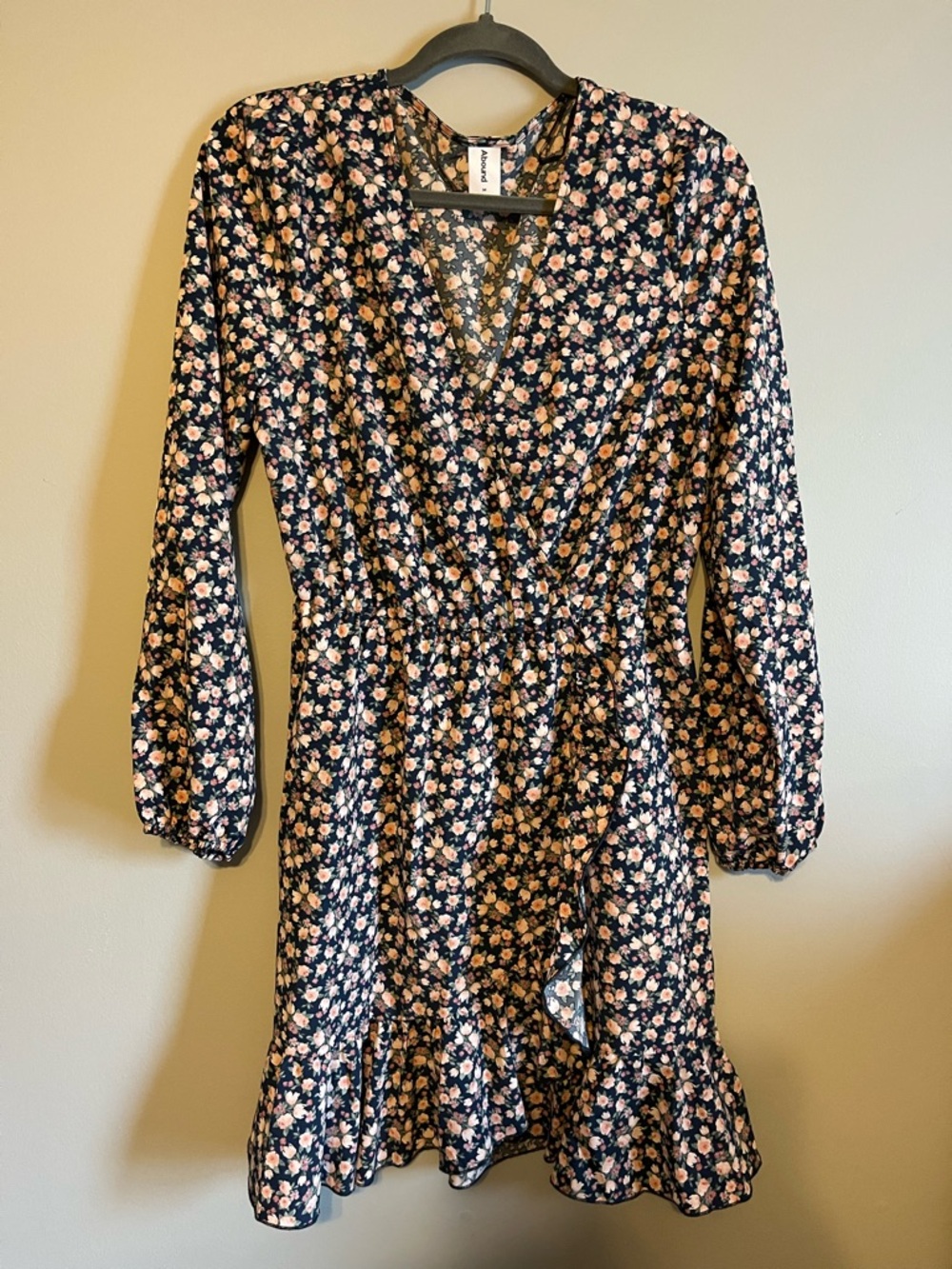 Floral long sleeve mini dress